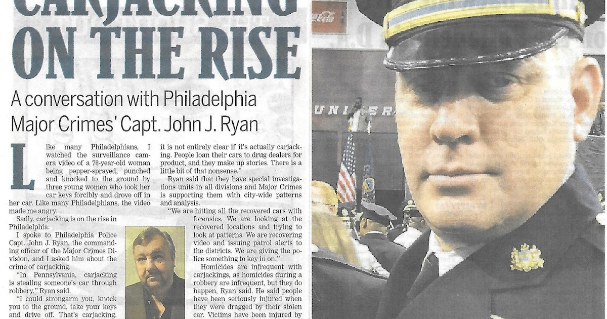 Paul Davis On Crime Carjacking On The Rise In Philadelphia My Philadelphia Weekly Crime Beat